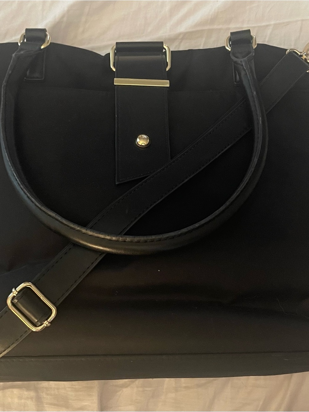 Wenger Ana Black Women's Tote Bag with Gold Hardware